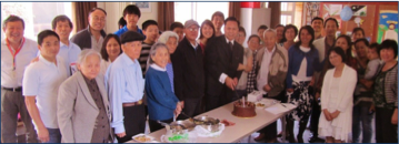 The church family gets together for a birthday celebration